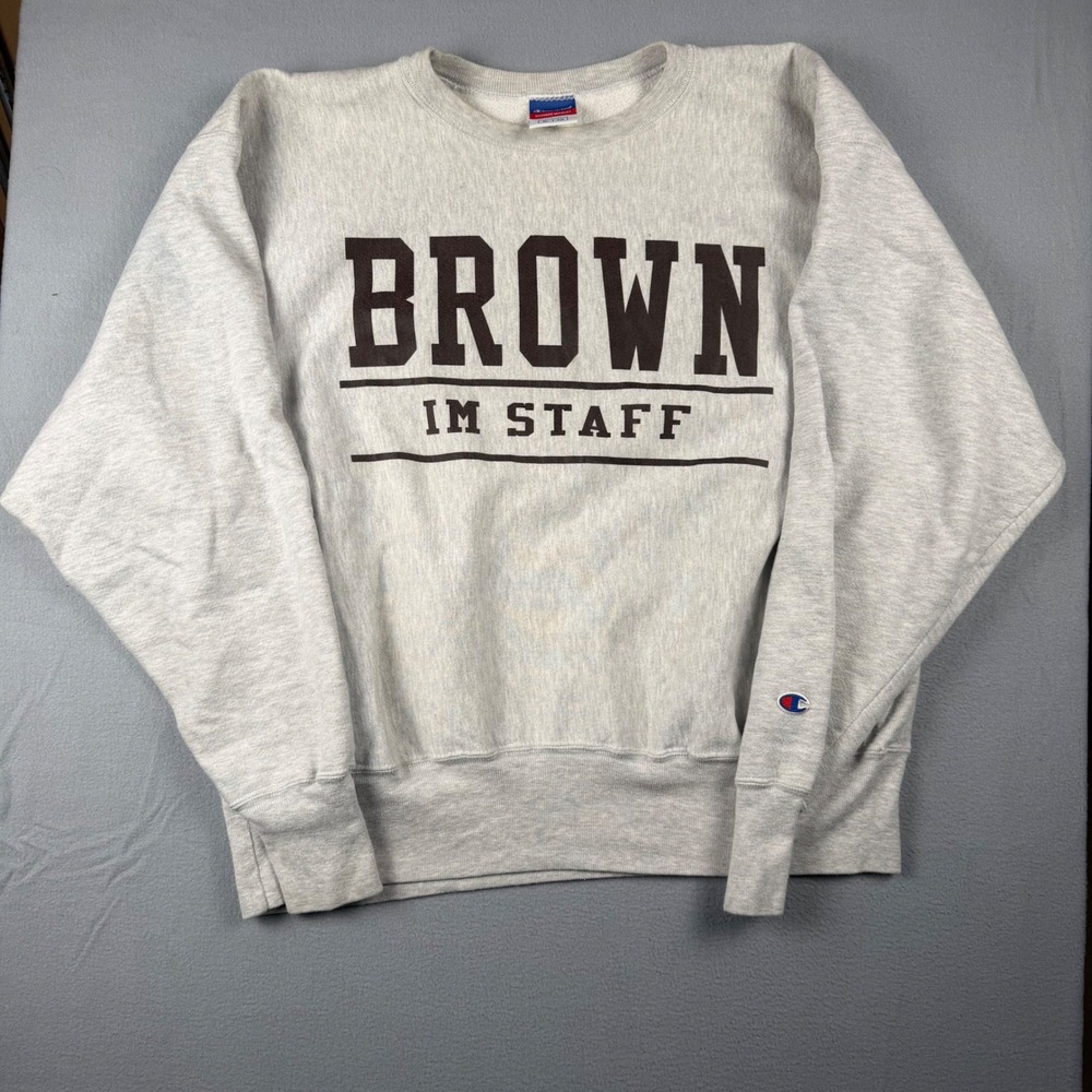 Vintage 90's Champion Reverse Weave Brown University IM Staff Sweatshirt XL